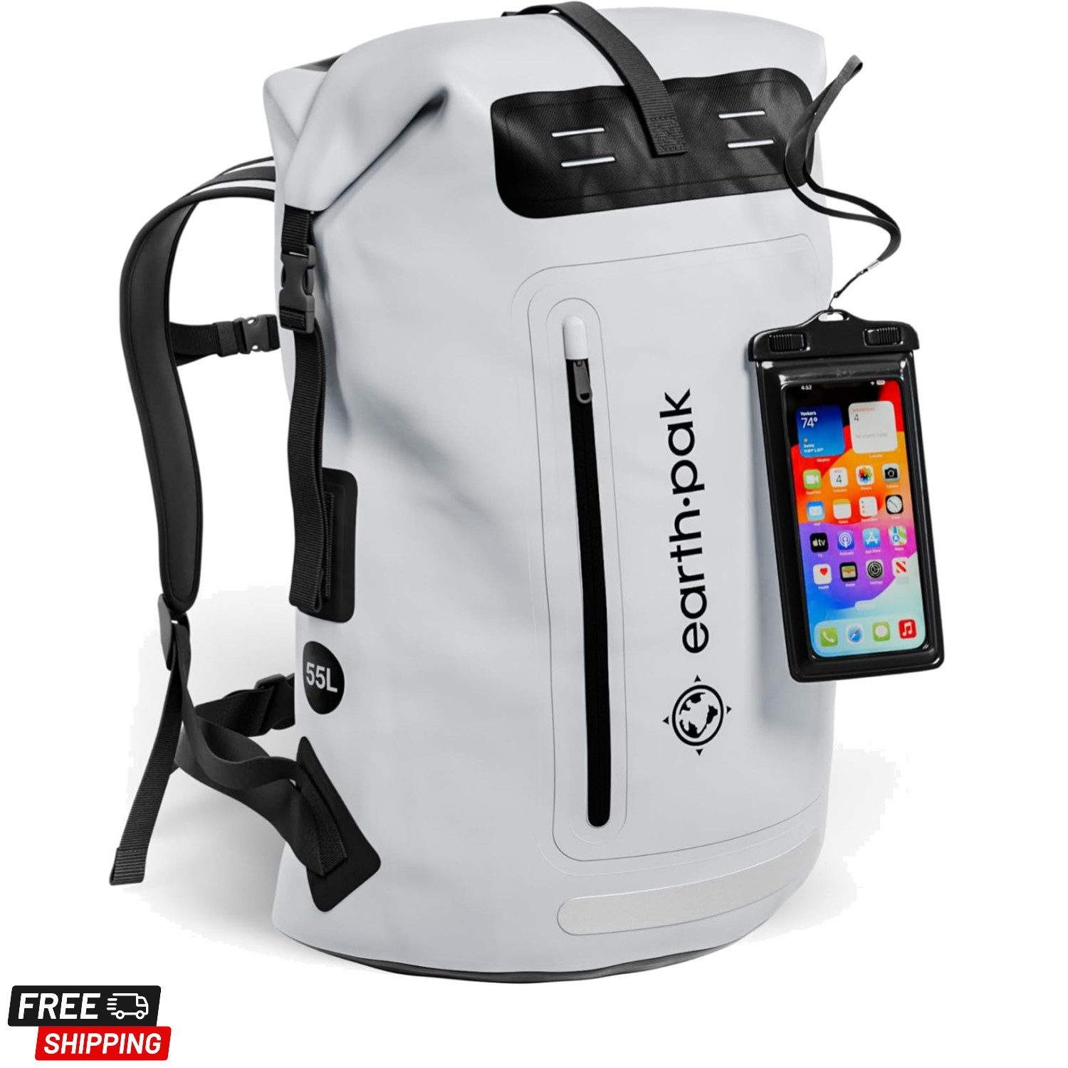 Waterproof Backpack - Heavy Duty Hiking Backpack - Roll-Top Closure Bag - Cus...