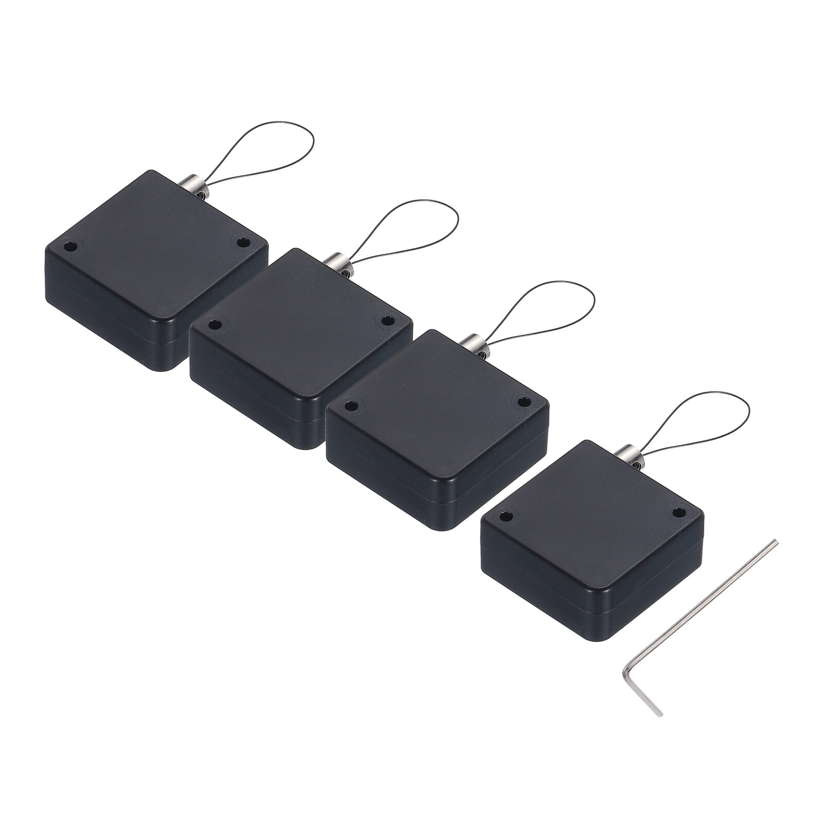4Set Retractable Cable Lock with Double-Sided Adhesive 600g Black gallery