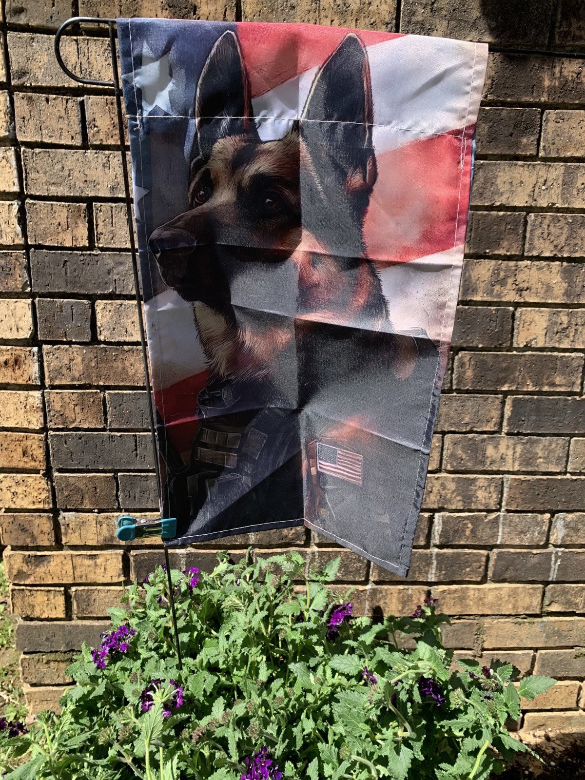K9 In Tactical Vest Garden Flag Double Sided 12x18 gallery