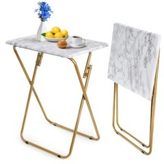 Folding TV Tray Table, Rectangular TV Trays Dinner Snack Table for Eating on