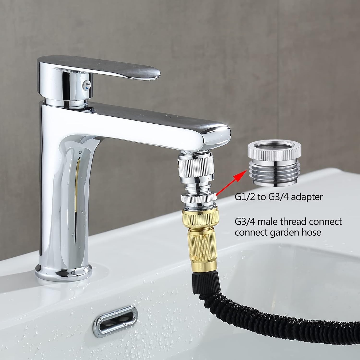 Sink Faucet Quick Connector,Faucet Adapter for Sink Connection Shower Hose/Ga... gallery