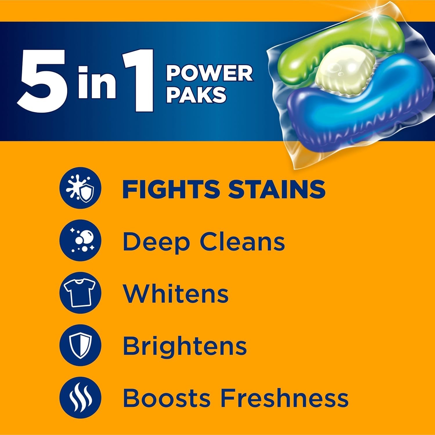 OxiClean 5 in 1 Laundry Detergent Power Pods Pacs Fresh Scent, 42 Count Paks gallery