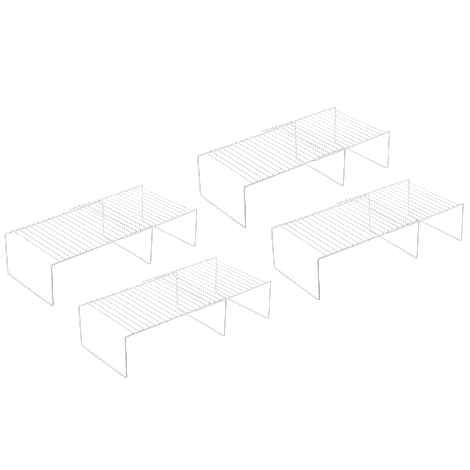 4Pcs Cabinet Shelf Organizer Rack 5Inch Expandable Cabinet Storage Shelves White gallery