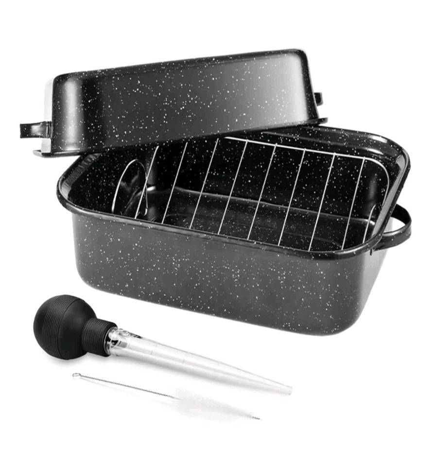 21 Inch Roasting Pan, Extra Large Rectangle Roasting Pan With Rack, 25lb gallery