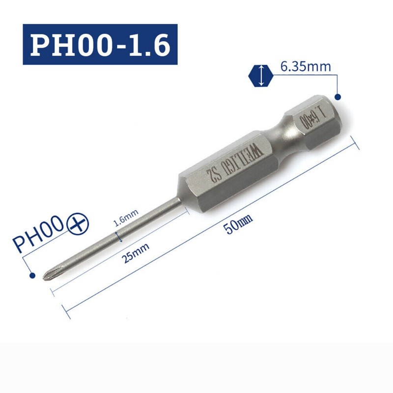 PH0 PH1 PH2 Phillips Head Screw Bit or Set Impact Driver Drill Magnetic 1/4" Hex gallery