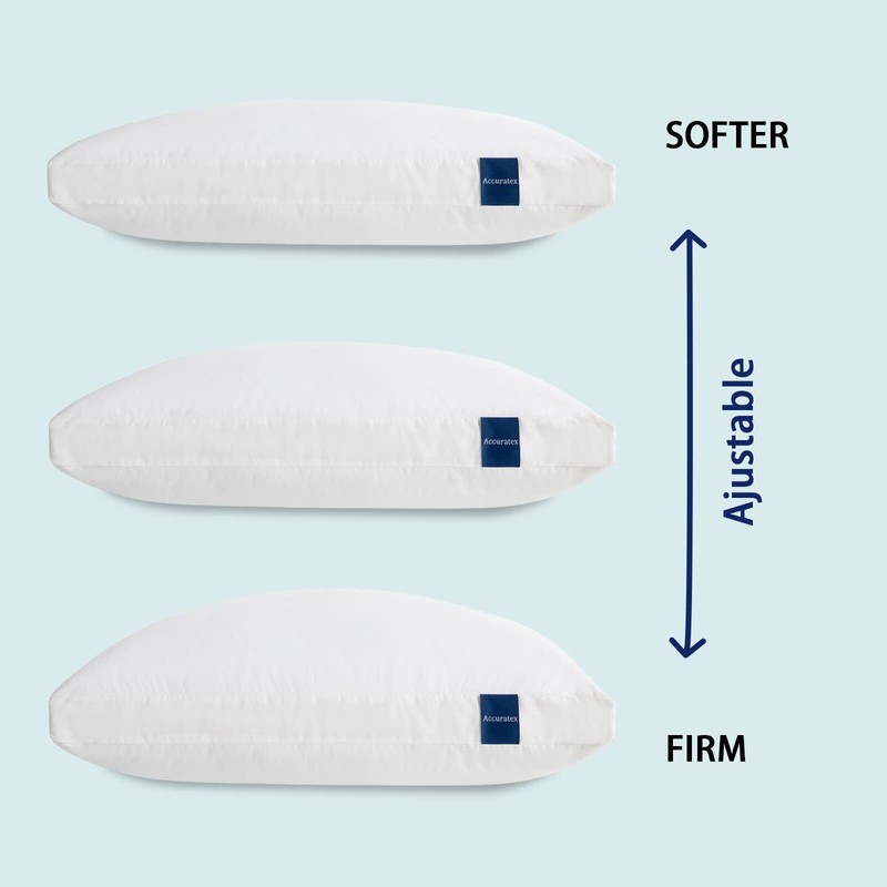 2-Pack King Size Memory Foam Pillows Adjustable Loft Cotton Cover Firm Support gallery