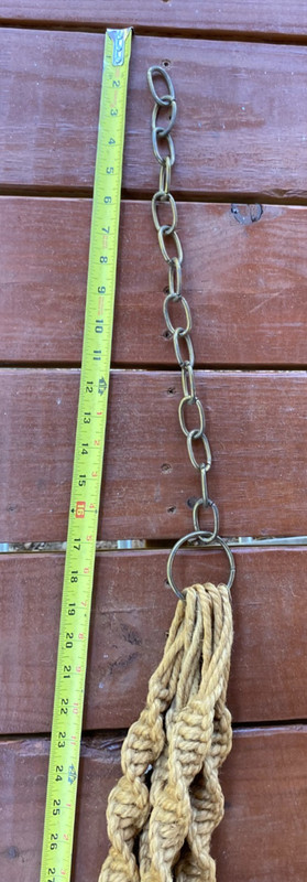 Vintage Retro Braided Macrame Plant Hanger Boho Wood Beads 70’s Brown 72 In Long gallery