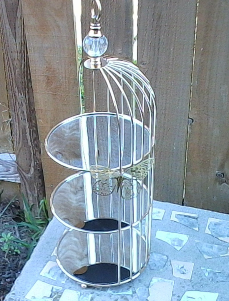 3 Tier Metal Bird Cage Cupcake Cake Stand, Dessert Display for Special Occasions gallery