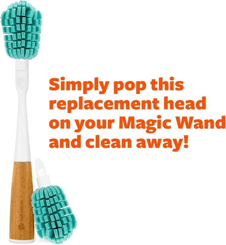 Full Circle Magic Wand Sponge Brush for Washing Glasses – Glass Cleaner Teal gallery