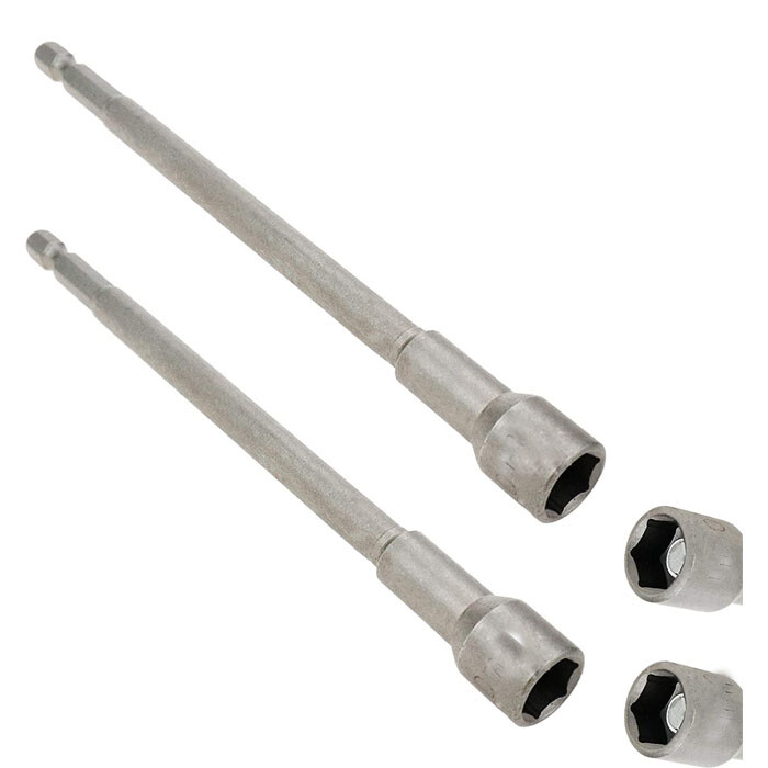 2x 6 inch Long 5/16" Magnetic Nut Driver Setter 150mm 1/4" shank Quick Release gallery