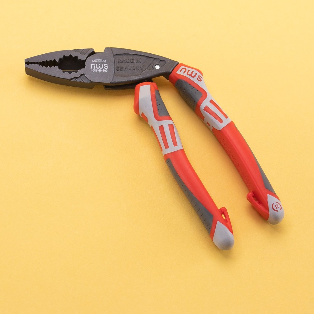 NWS 8" Ergonomic High Leverage Combination Pliers ErgoCombi - TitanFinish - Soft