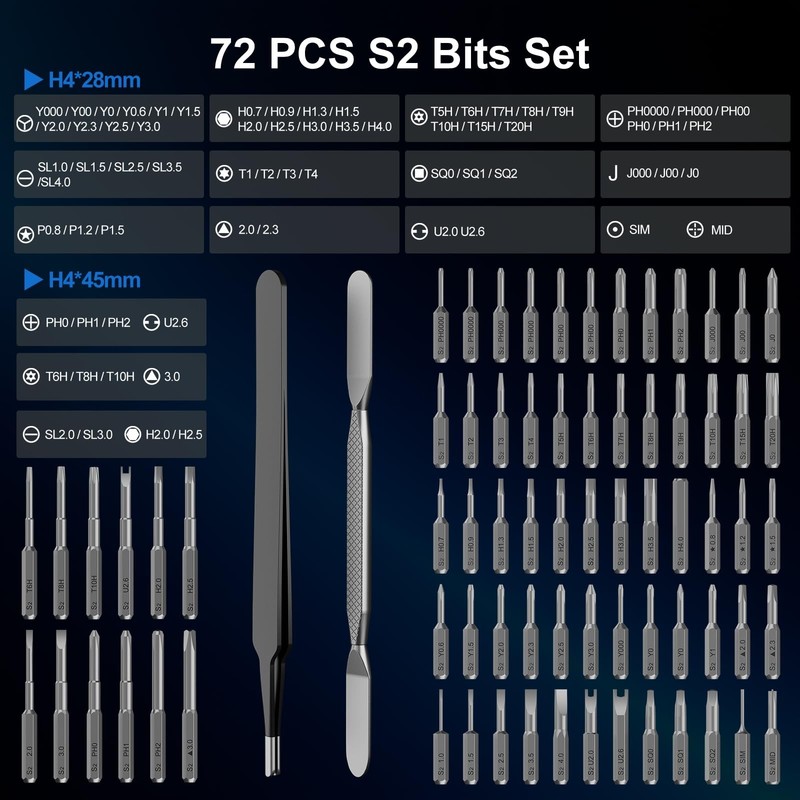 STREBITO Mini Electric Screwdriver, 78 IN 1 Cordless Screwdriver Set with 72 S2 gallery