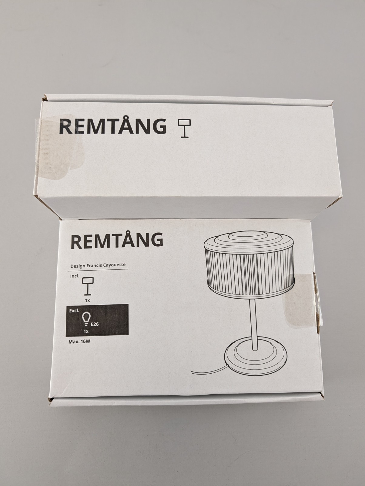 IKEA REMTANG Table Lamp w Lampshade Gray Green 15" 905.664.09 New gallery