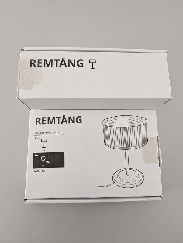 IKEA REMTANG Table Lamp w Lampshade Gray Green 15" 905.664.09 New gallery