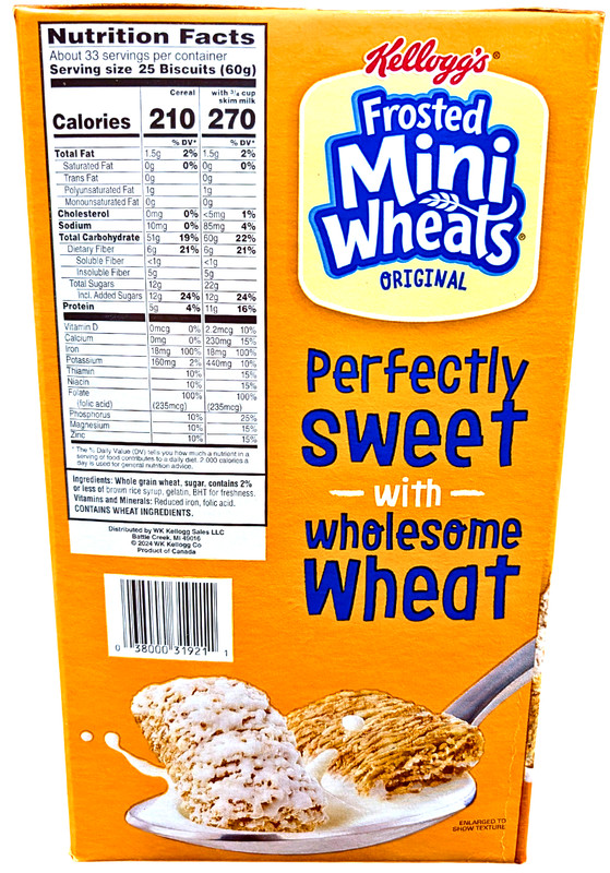Kellogg's Frosted Mini Wheats Original Grain Cereal 2 x 35 Ounce Bag EXP 07/2026 gallery