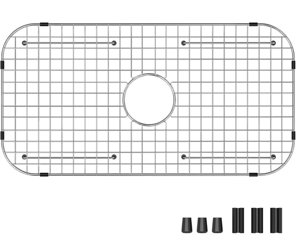 Sink Bottom Grid 27-1/2" x 14-1/4", Center Drain Stainless Steel for Single Sink
