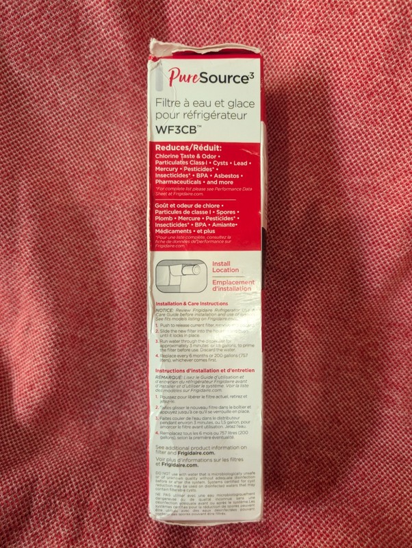 1 PACK New Frigdaire WF3CB PureSource 3 Refrigerator Water Filter New Sealed gallery