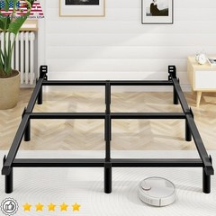 Heavy Duty Metal Bed Frame Adjustable Length Squeak Resistant Easy Assembly King