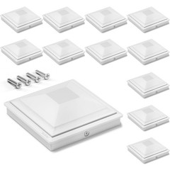 SIEDiNLAR 4×4 Post Caps White 12 Pack, Deck Post Covers Outdoor Waterproof, Fits