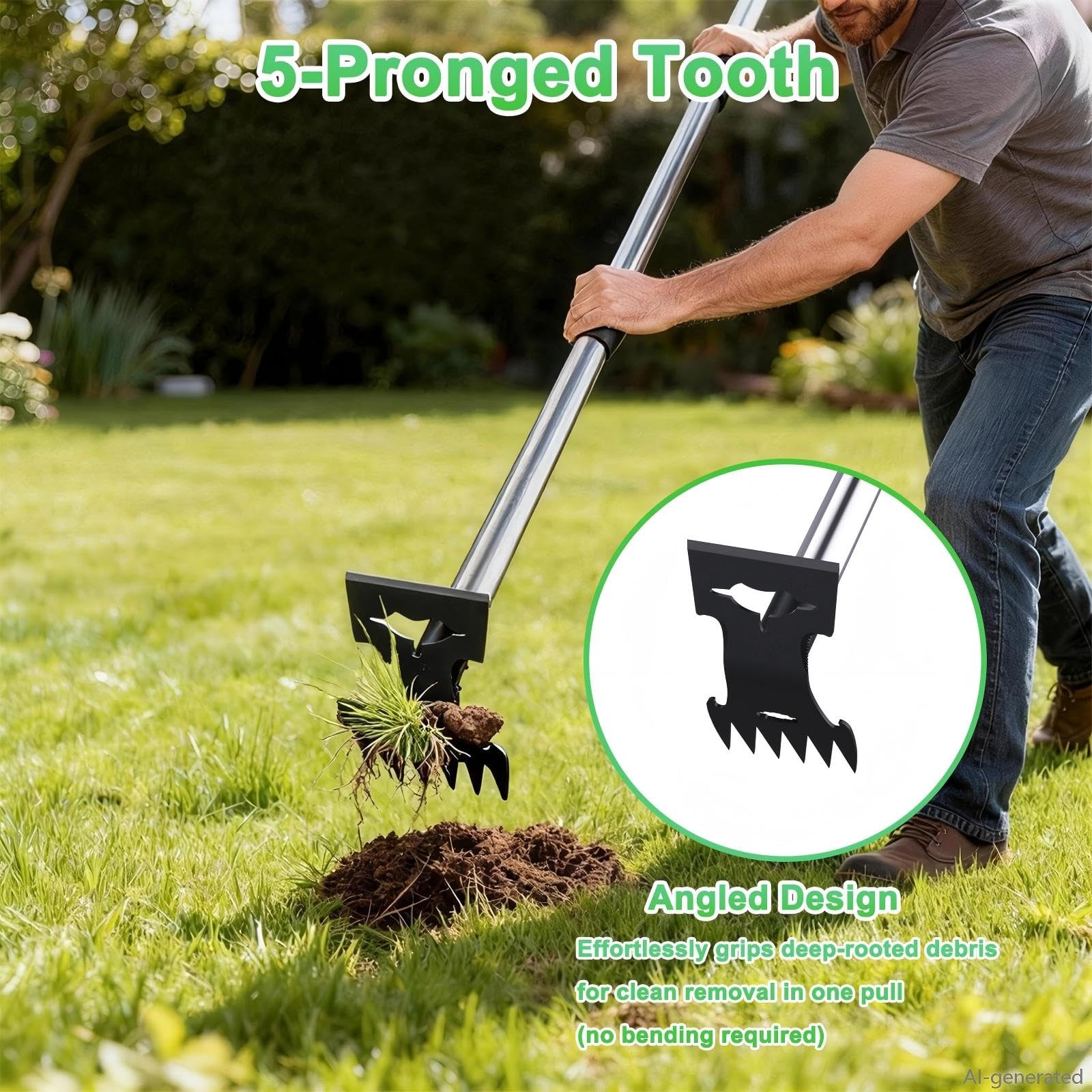Weed Puller Tool with Long Handle，Adjustable Long Manual Weeder Tool，2 in 1 H... gallery