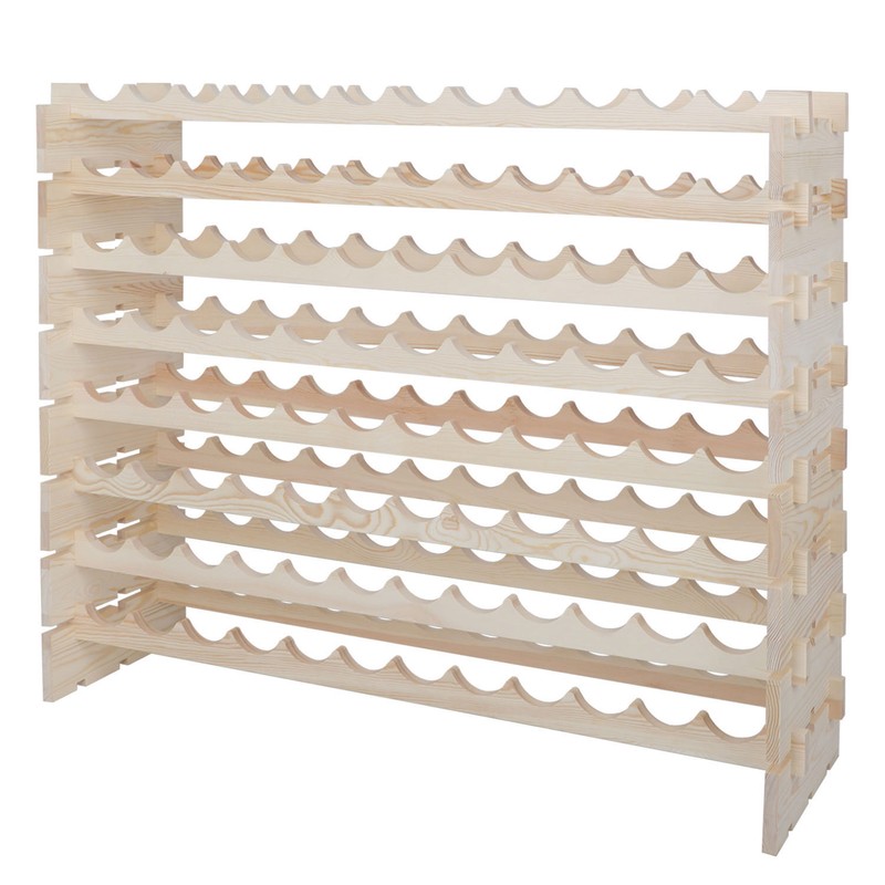 1/2PCS 96 Bottles Holder Wine Rack Storage 8 Tier Solid Wood Display Shelves gallery
