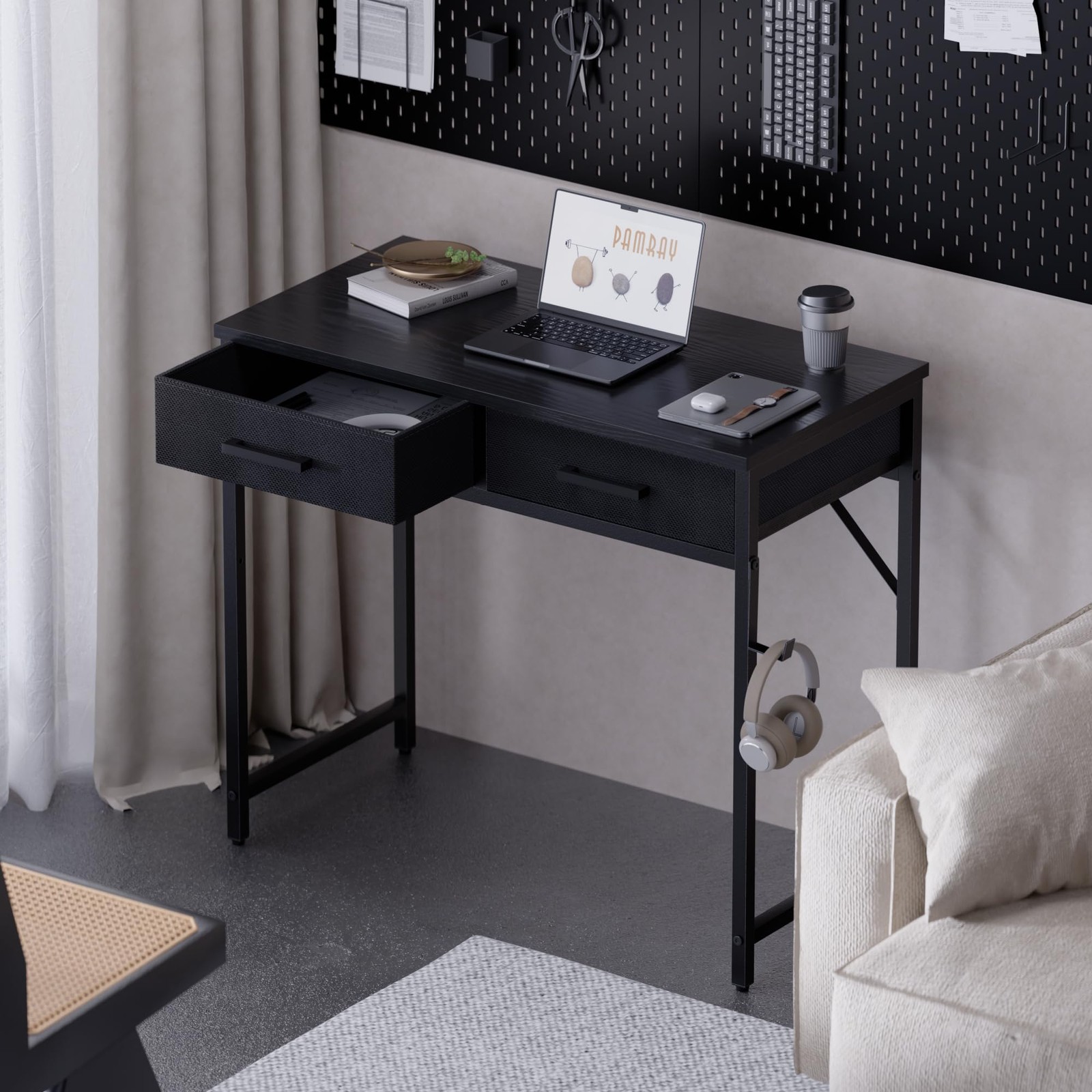 32-Inch Small Computer Desk with 2 Drawers for Home Office & Study gallery