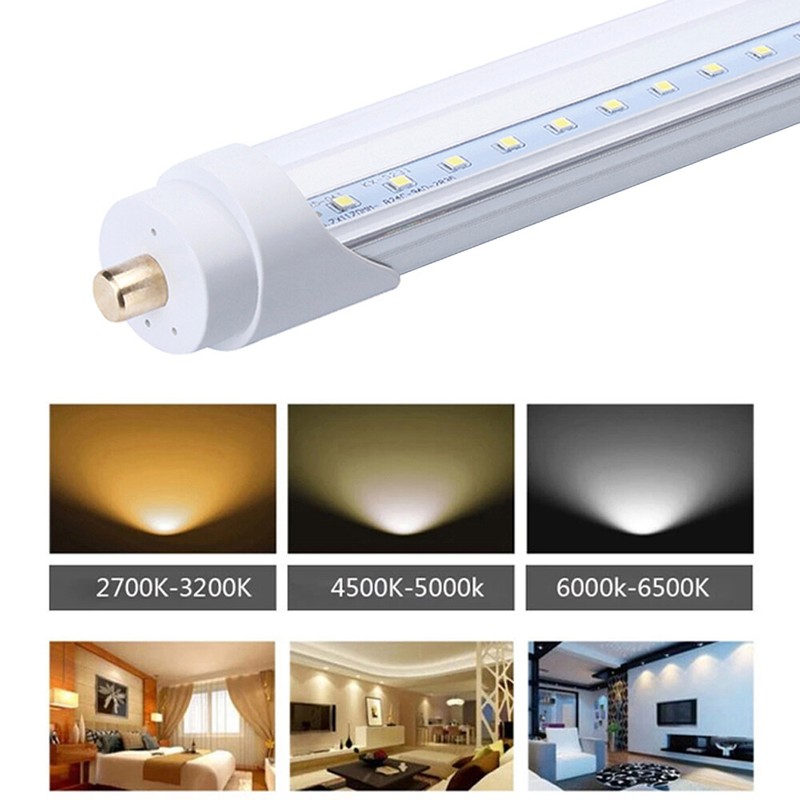16 Pcs T8 8FT Single Pin Led Tube Light Bulbs 45W 8Foot FA8 Led Shop Light 5000K gallery