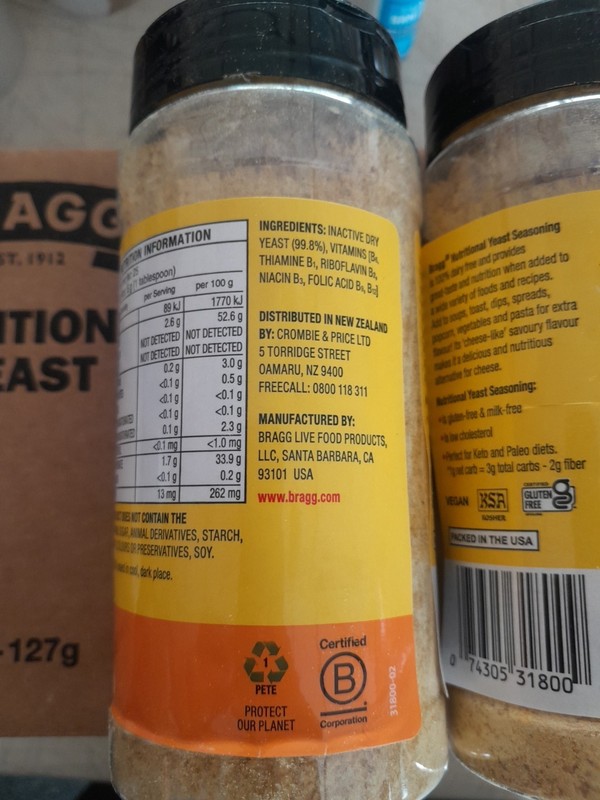 (Pack 3) Bragg Premium Nutritional Yeast Seasoning -Vegan, Gluten Free 4.5 Ounce gallery