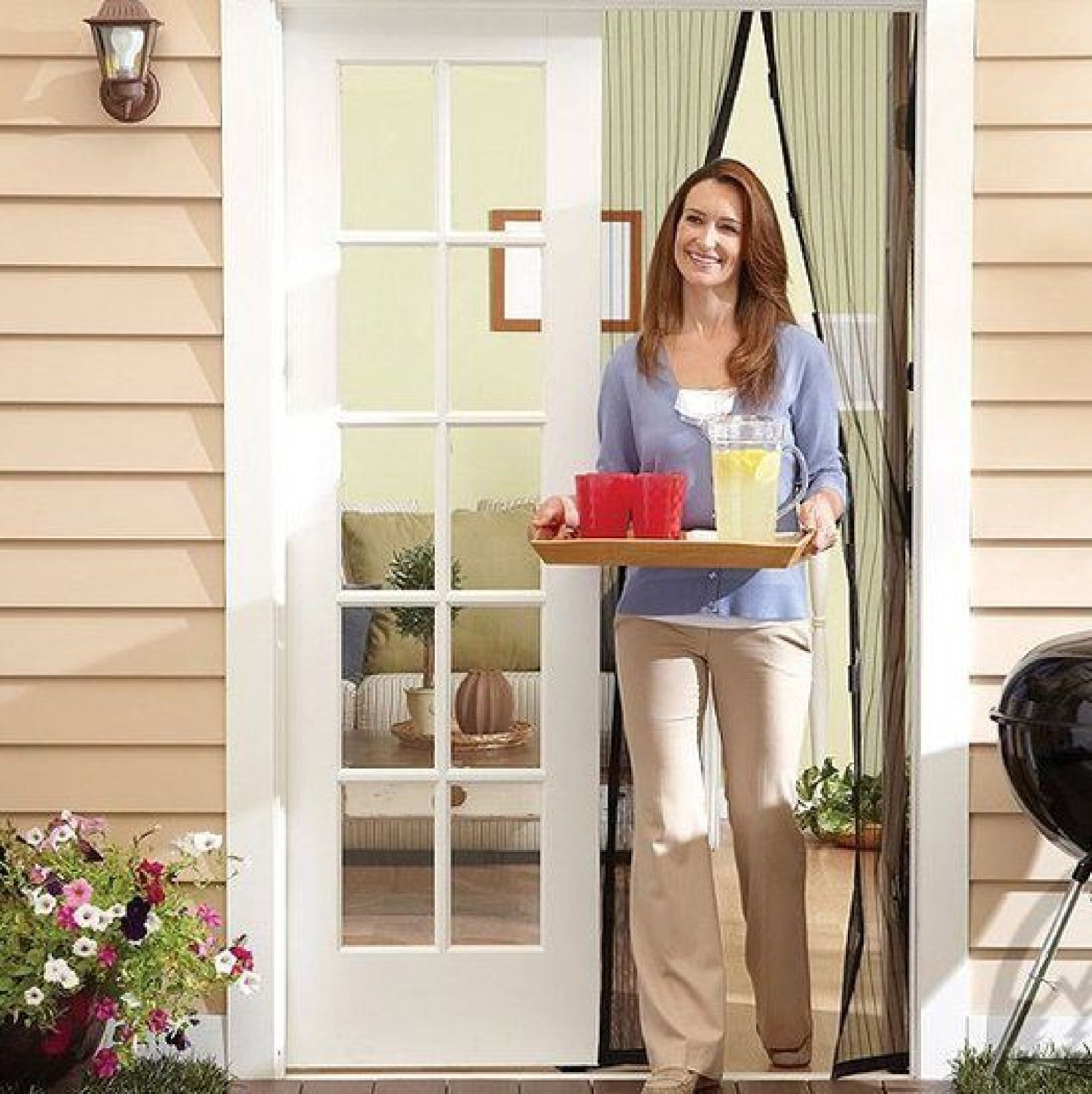Hands-Free Mesh Magnet Screen Door Net Curtain For Bug Mosquito Fly Pet Friendly gallery