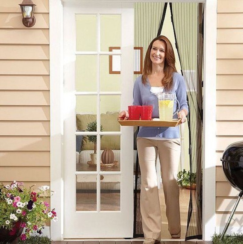 Hands-Free Mesh Magnet Screen Door Net Curtain For Bug Mosquito Fly Pet Friendly gallery