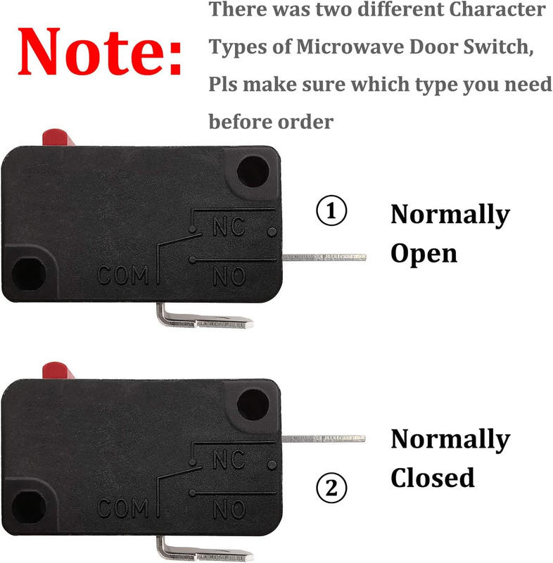 Microwave Oven Door Switch Replacement Part, 16A 125VAC, KW3AT-16 (Downward Comp gallery