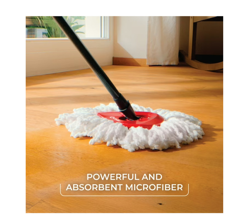 O-Cedar EasyWring Spin Mop & Bucket System Microfiber Floor Cleaning Set Foot Pe gallery