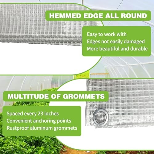 10Ft x20Ft Clear Greenhouse Plastic Covering, 16Mil Thickness Heavy 10x20FT gallery