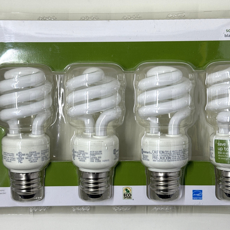 EcoSmart 60W Equivalent CFL Light Bulbs Soft White 900 Lumens 4-Pack gallery