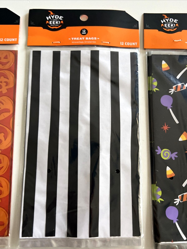Hyde &Eek 36 Halloween trick or treat bags Pumpkin, candies design 5" x 9" gallery