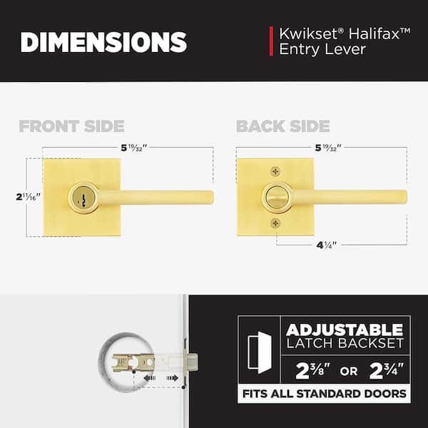 Kwikset Halifax Square Satin Brass Keyed Entry Door Handle Handle Featuring Smar gallery