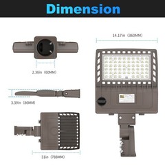 LED Shoebox Parking Lot Pole Light Warehouse 150W 200 240W 320W Dusk To Dawn
