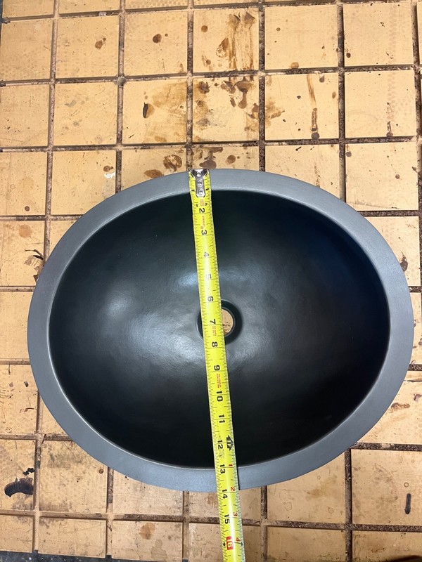 OVAL SOLID BRASS SINK, NEVER INSTALLED. HAND HAMMERED, HIGH QUALITY. gallery