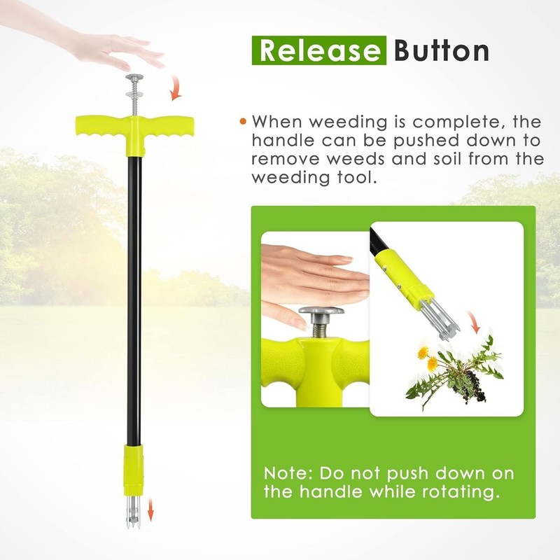 Ergonomic 3-Claw Weed Puller Tool - Stand Up Design for Effortless Weeding gallery