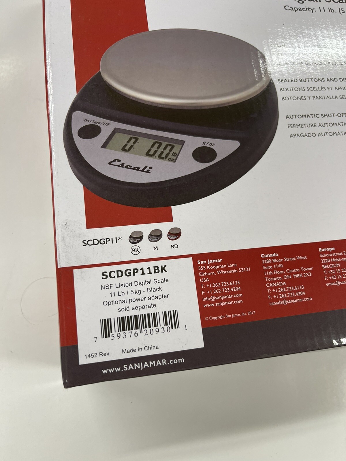 San Jamar 11 lb. Round Professional Black Digital Portion Control Kitchen Scale gallery