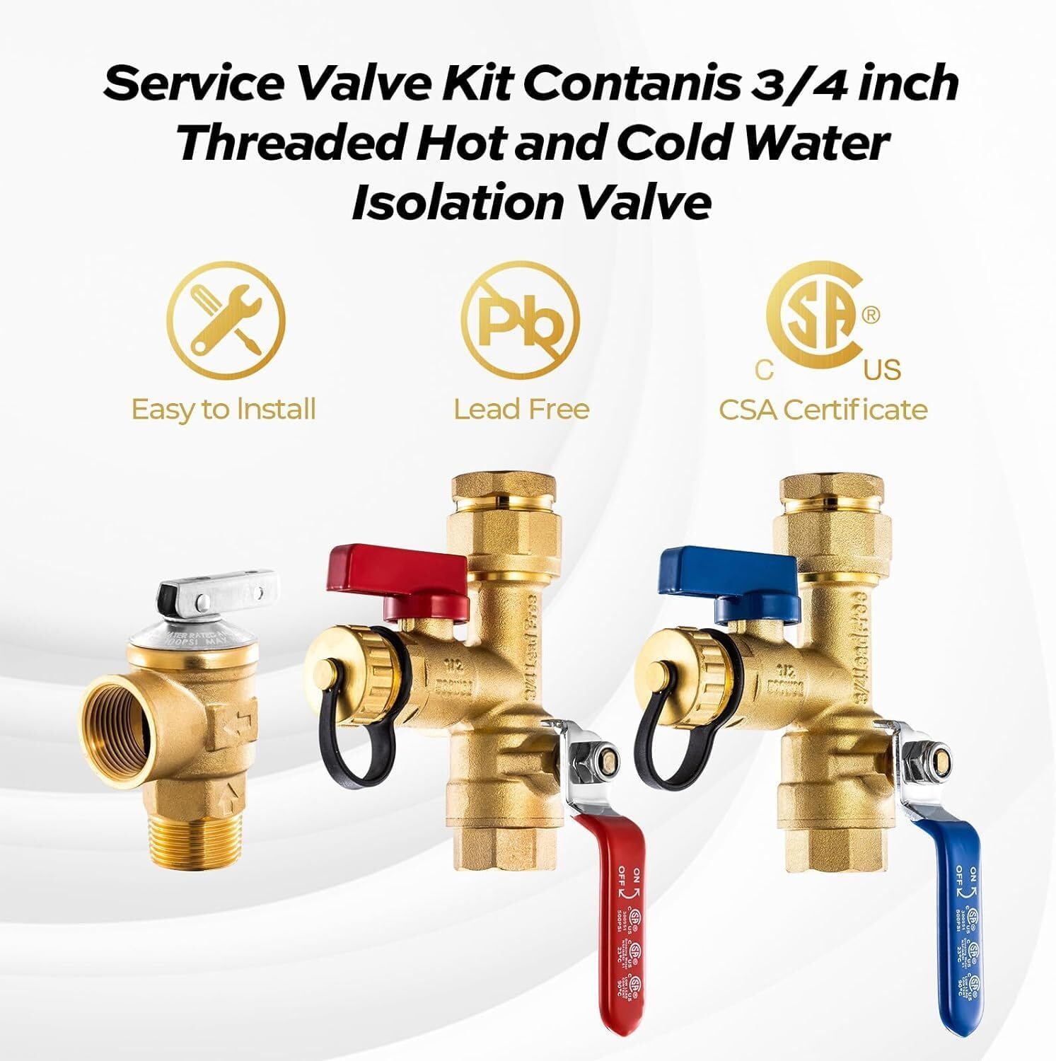 3/4 Inch IPS Isolator Tankless Water Heater Industry Leading Service Valve Kit gallery