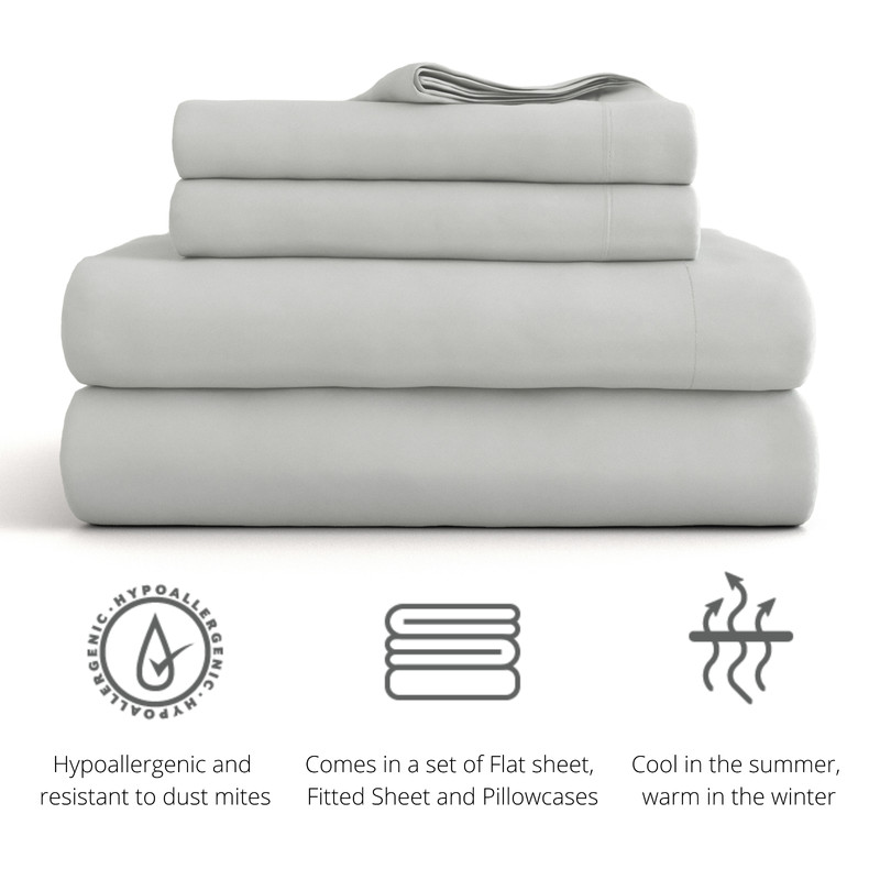 Kaycie Gray Basics 4PC Sheets Set Ultra Soft Hypoallergenic 19 Different Colors gallery