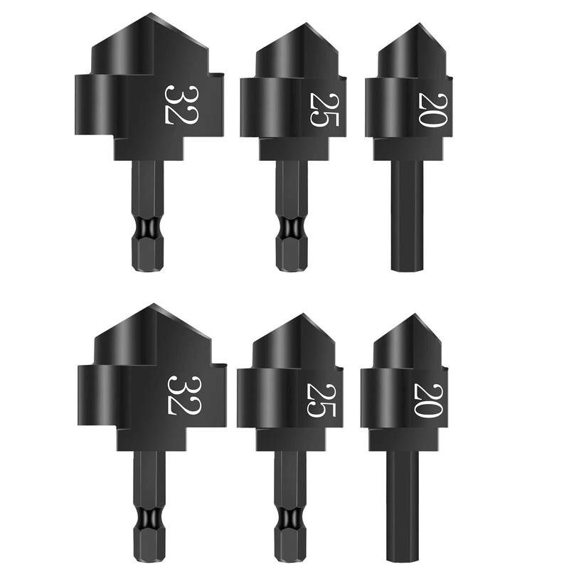 1/4" Hex Shank Design 6Pack PPR Lifting Stepped Drill 20mm/25mm/32mm Diameter gallery
