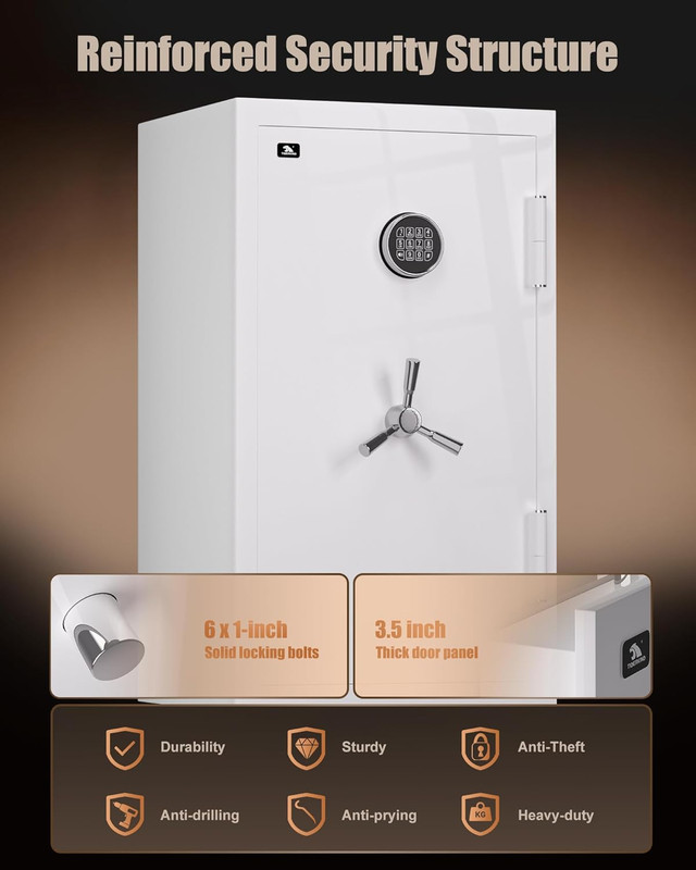 Large Fireproof Waterproof Home Safe with Digital Lock and Adjustable Shelves gallery