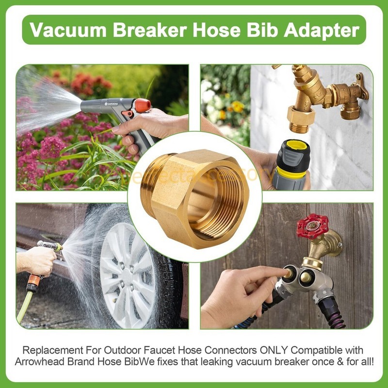 Hose Bib Adapter 1-1/16" Fine Thread (Female) to 3/4" GHT Male Faucet Fitting US gallery
