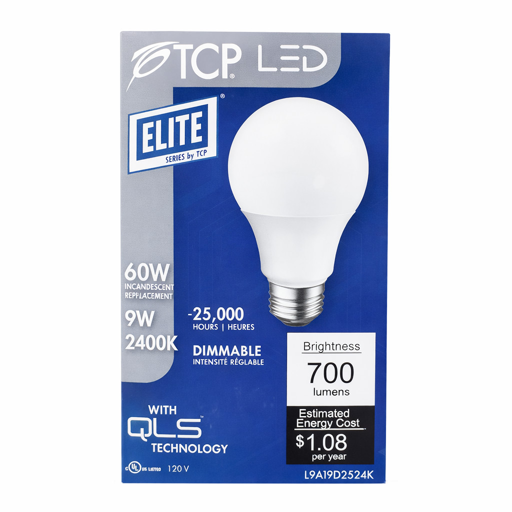 TCP LED A19 Bulb 9W 60W Replacement 2400K Warm Light Dimmable 700 Lumens 4PACKS gallery