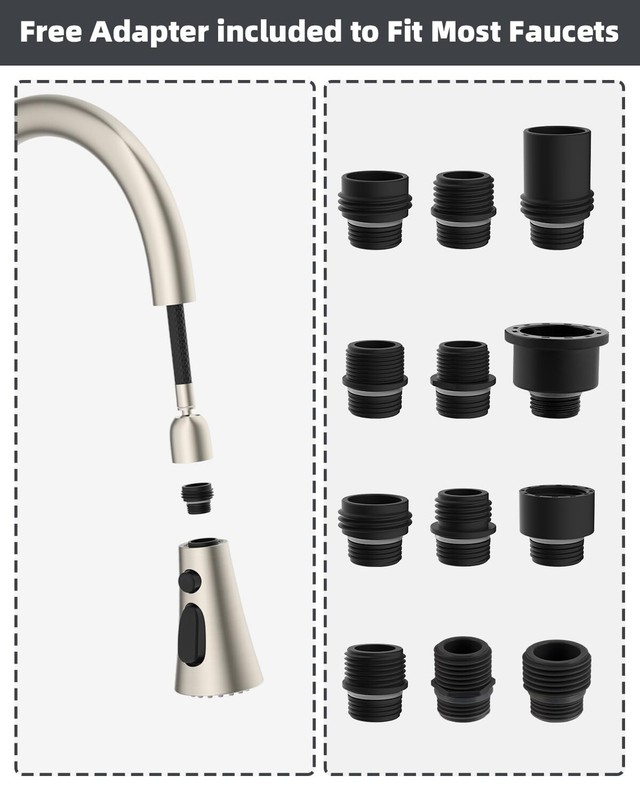 Kitchen Faucet Spray Head 3-Mode Pull Down Out Nozzle Sprayer Replacement Parts gallery