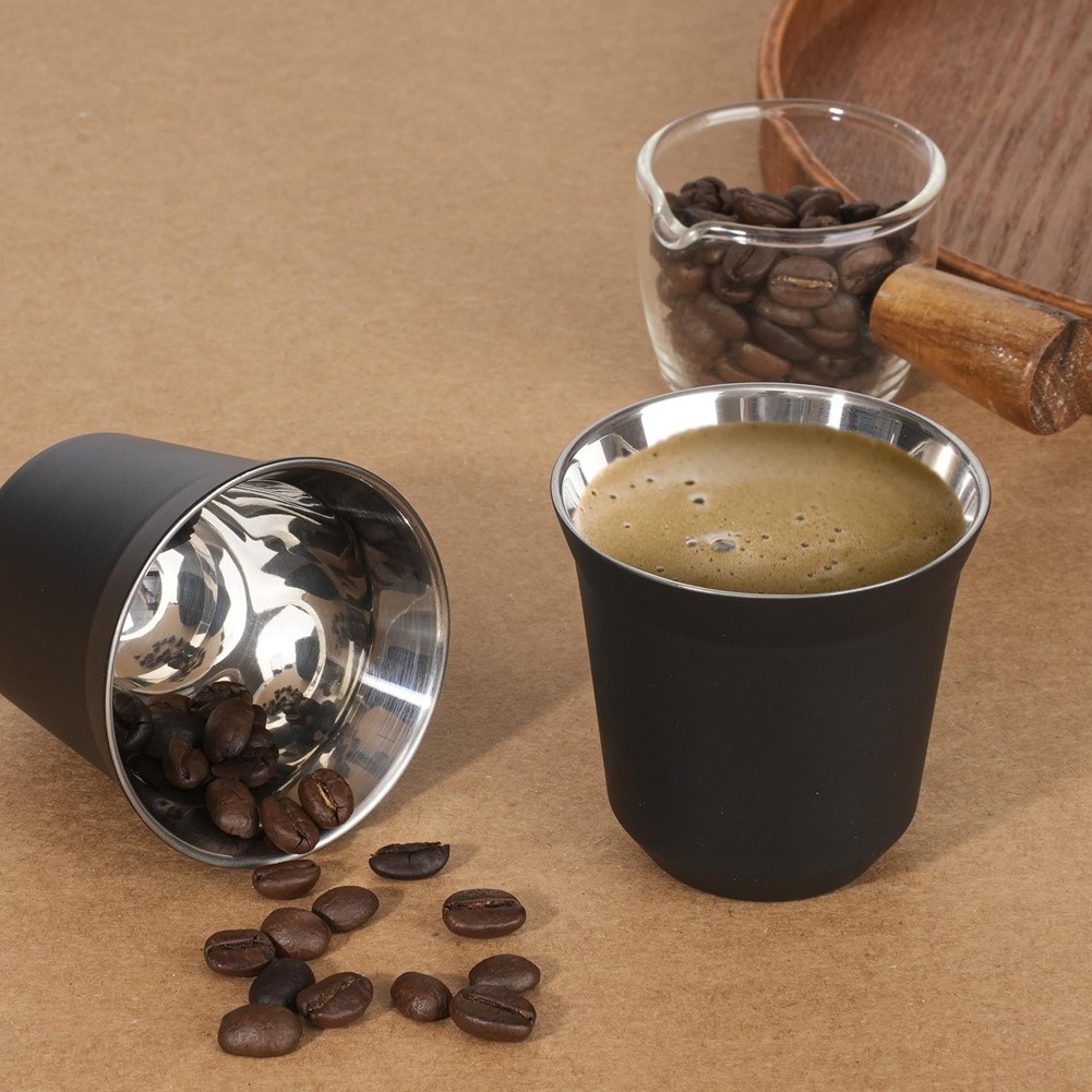 80ml Stainless Steel Espresso Cups Set - 2 Pack Wall 304 Stainless Steel8900 gallery