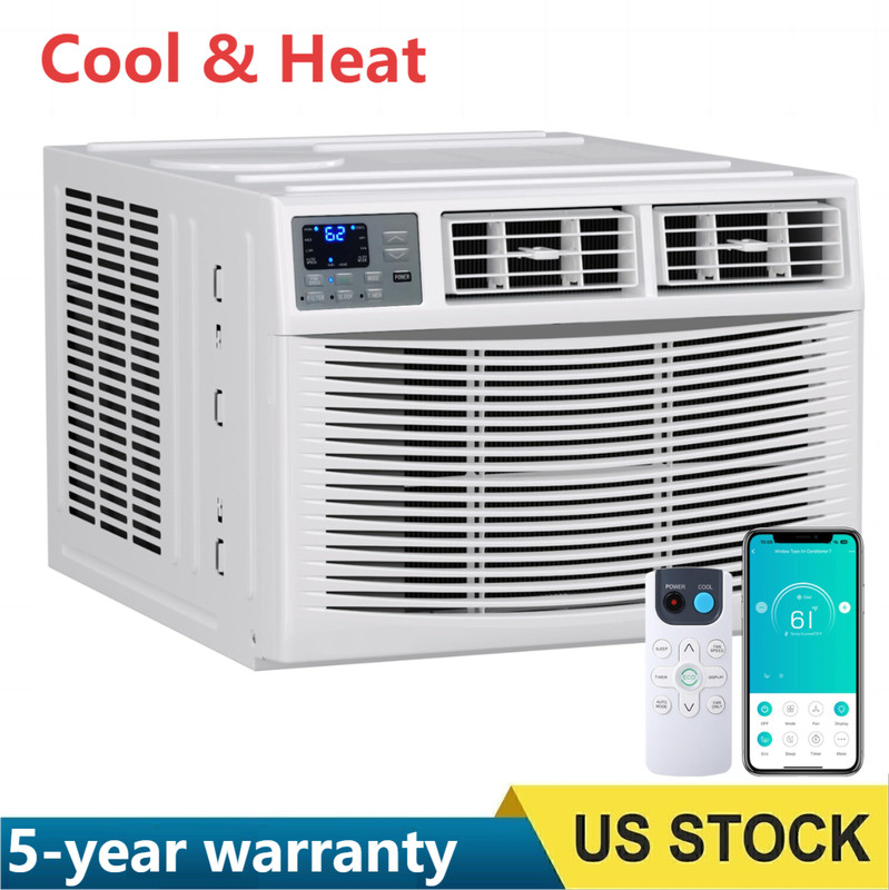 🔝Window Air Conditioner Heat Pump 12000 BTU 208/230V Alexa & Wifi Cools 550 Sq gallery
