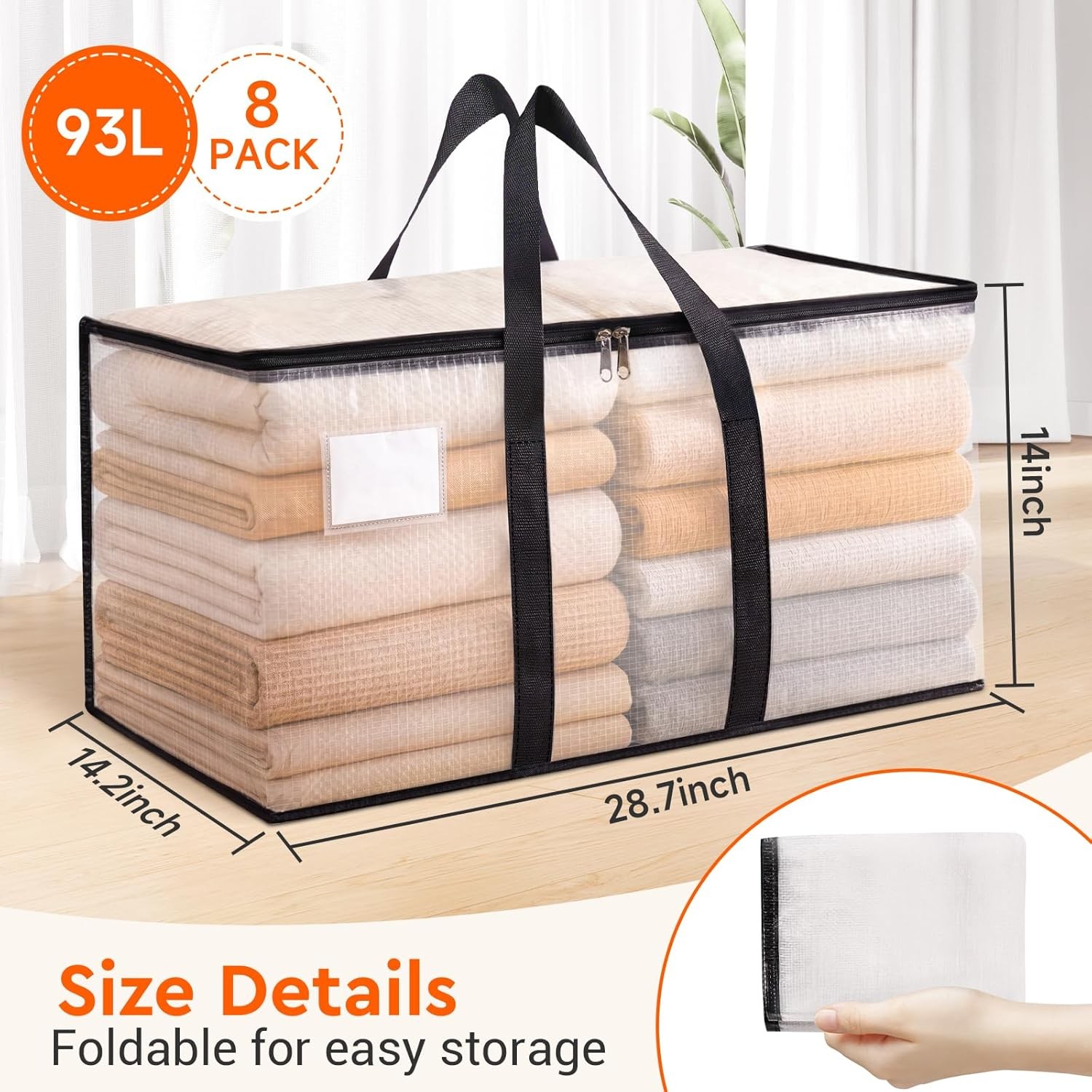 Heavy Duty Moving Bags Clothes Packing Storage Totes with Zipper and Handles gallery